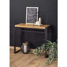 BOLIVAR KN1 Konsole Eiche Gold / Schwarz (1p=1Stk), Halmar