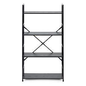 Breites Holzregal 4 Regalböden modern LOFT schwarz, MODERNHOME