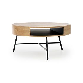 Camila Couchtisch – schwarz / goldene Eiche
