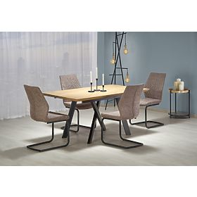 CAPITAL Tisch 160-200 cm, Goldene Eiche / Schwarz (2p=1Stk), Halmar