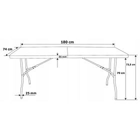 Catering-Set FETA WHITE 180 cm + 6 Stühle BASICO