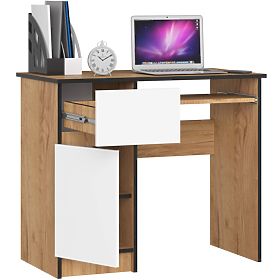 COMPUTERTISCH PIKSEL PK EICHE CRAFT / WEISS - LINKS