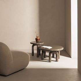 Couchtisch Flambe 80 cm, grün/grau, glänzend