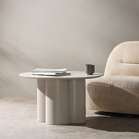 Couchtisch Lazaro 80 cm, rund, graubeige