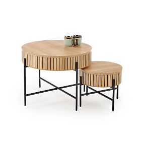 DANTE Set aus 2 Bänken, Natur/Schwarz (1p=1 Set), Halmar