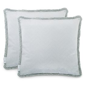 Dekorative Kissenhülle CLEAR grau mit Boho-Velvet-Druck 45x45 ameliahome
