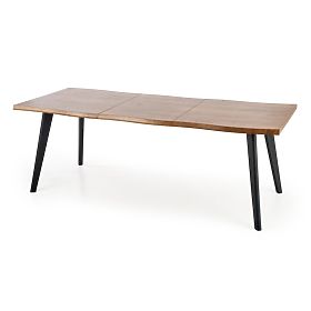 DICKSON ausziehbarer Tisch 120-180/80 cm, Platte - natur, Beine - schwarz (2p=1Stk), Halmar