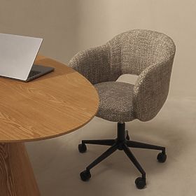 Drehstuhl Garen, beige-grau / schwarze Beine