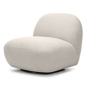 Drehsessel Mikado, hellbeige, Bouclé, abgerundete Formen