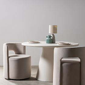 Drehstuhl Raval beige, samt, abgerundet