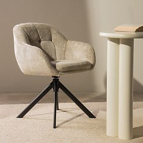 Drehstuhl Santos hellbeige/schwarze Beine, lectus