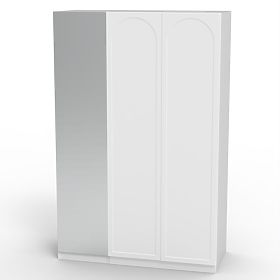 Drehtürenschrank Neroli, Spiegel/Bogenpaneel, weiß