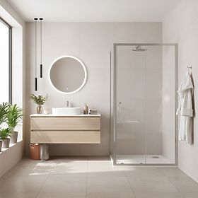 Duschkabine Rea Primo Slide 100x70 Chrom, Rea