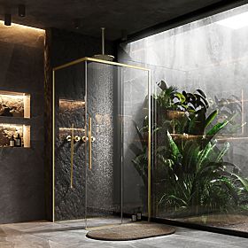 Duschkabine SOLAR GOLD Gebürstet 120x90, Rea