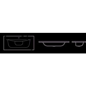 Einzelkammer-Möbelwaschbecken 100 cm