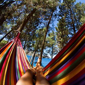 Einzelsitz-Hängematte mit 40 cm Spreizstab 400257 Rot, Bluegarden