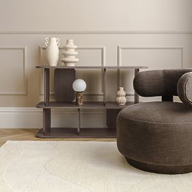 Entspannungssessel Dolce, runde Formen, braunes Espresso, Walnuss