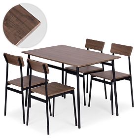 Essgruppe für Küche und Esszimmer Tisch + 4 Stühle MALMO ModernHome