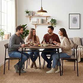 Essgruppe für Küche und Esszimmer Tisch + 4 Stühle MALMO ModernHome