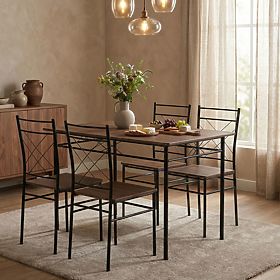 Essgruppe Küche Tisch + 4 Stühle VERONA ModernHome