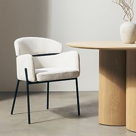 Esszimmerstuhl Granda, Ecru/Schwarze Beine, lectus