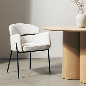 Esszimmerstuhl Granda, Ecru/Schwarze Beine, lectus