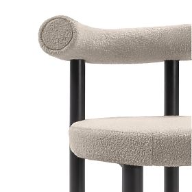 Esszimmerstuhl Pedro, braungrau/schwarze Beine, Bouclé