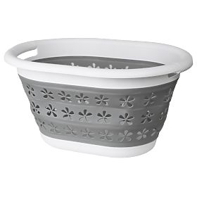 Faltbare ovale Schüssel 50 x 37 cm weiß-grau OVAL COMPACT 25L