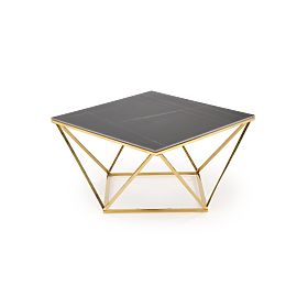 FELICIA Couchtisch Rahmen - Gold, Platte - Schwarzer Marmor (2p=1Stk)
