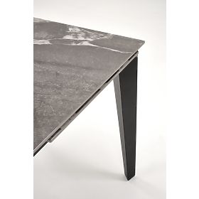 FELIX ausziehbarer Tisch, Platte - grauer Marmor, Beine - schwarz (2p=1Stk)