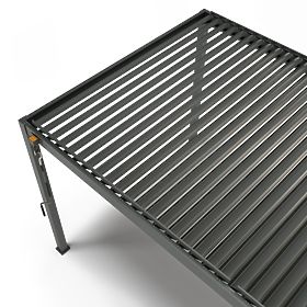 Freistehende Gartenpergola Antilla aus Aluminium, 6x3 m, bioklimatisch, bewegliche Lamellen, anthraz