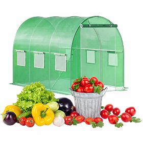 Garten-Folientunnel Gewächshaus 3x2x2 m 6 m² Metallrahmen UV-Folie