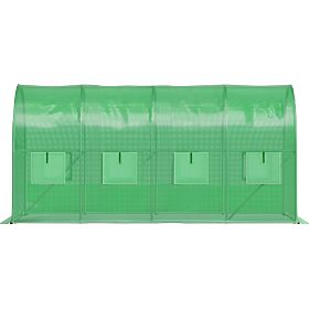 Garten Folientunnel Gewächshaus 4x2x2 m 8 m² Metallrahmen Folie UV 2 Eingänge
