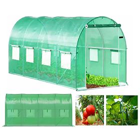 Garten Folientunnel Gewächshaus 6x3x2 m 18 m² Metallrahmen UV-Folie