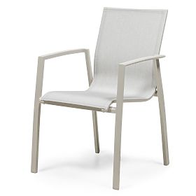 Garten-Set Canelli, ausziehbarer Tisch 205-286 cm + 8 Stühle, Aluminium, hellbeige