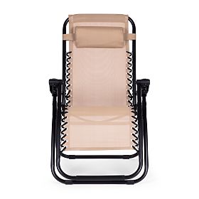 Garten-Strandliege mit verstellbarer Rückenlehne ZERO GRAVITY ModernHome - beige, MultiGarden