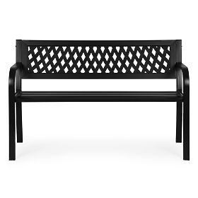 Gartenbank mit Gitterrückenlehne 120x50 cm Metall Park Schwarz MultiGarden, MultiGarden