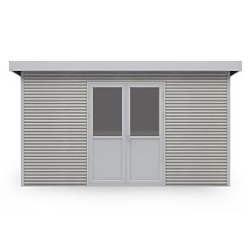 Gartenhaus Ardena 4x3 m 12 m², dunkelgrau, Verbundholz, Aluminium, einfache Montage