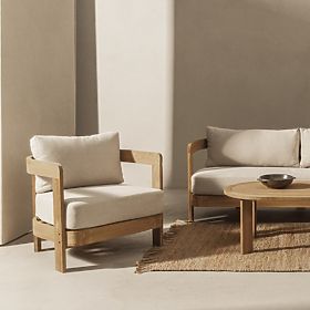 Gartenmöbel-Set Japandi Akazienholz FSC, Teak-Optik, hellbeige, abgerundet