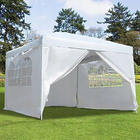 Gartenpavillon 3x3 m 4 Wände weiß MultiGarden