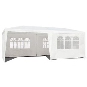 Gartenpavillon 3x6 m 6 Wände weiß MultiGarden