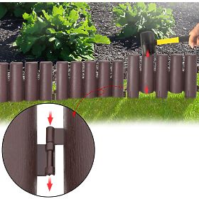 Gartenrasen-Palisade RIBERA braun 280 cm