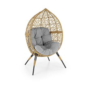 Gartenstuhl OSKAR - Natur / Hellgrau, Halmar