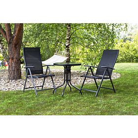 Gartentisch 60cm gehärtetes Glas Tisch für Garten Terrasse Balkon