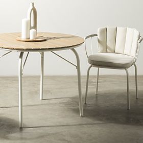 Gartentisch Fioli rund 100 cm, Akazienholz FSC, weiß