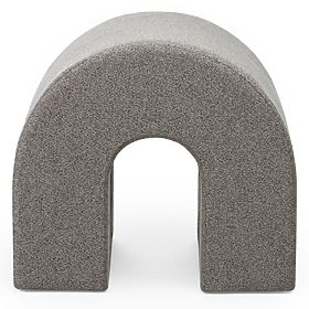 Gepolsterter Pouf Arc, abgerundet, hellbraun
