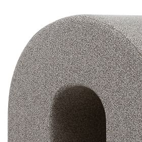 Gepolsterter Pouf Arc, abgerundet, hellbraun