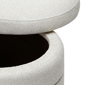 Gepolsterter Pouf Layer mit Stauraum, beige