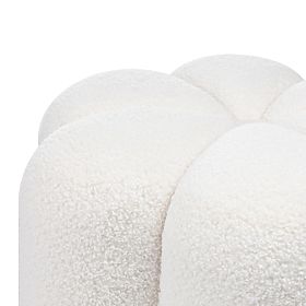 Gepolsterter Pouf Quad, weiß, Bouclé