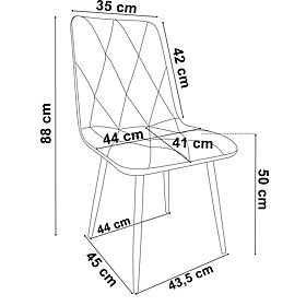 Gepolsterter Samtstuhl Madison Velvet graphit
